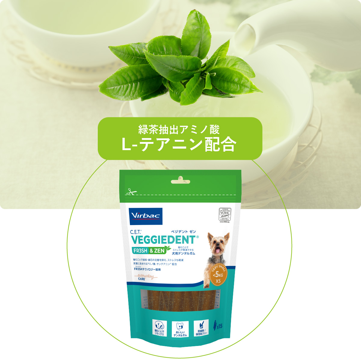 【魅力3】緑茶含有アミノ酸（L-テアニン）配合